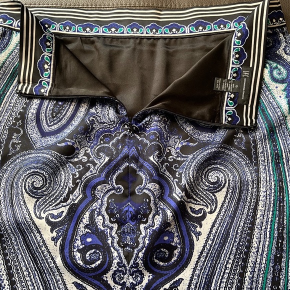 INC 10 Art to Wear Maximalist Pencil Skirt Mod Paisley Office Purple White 10 - Picture 6 of 8